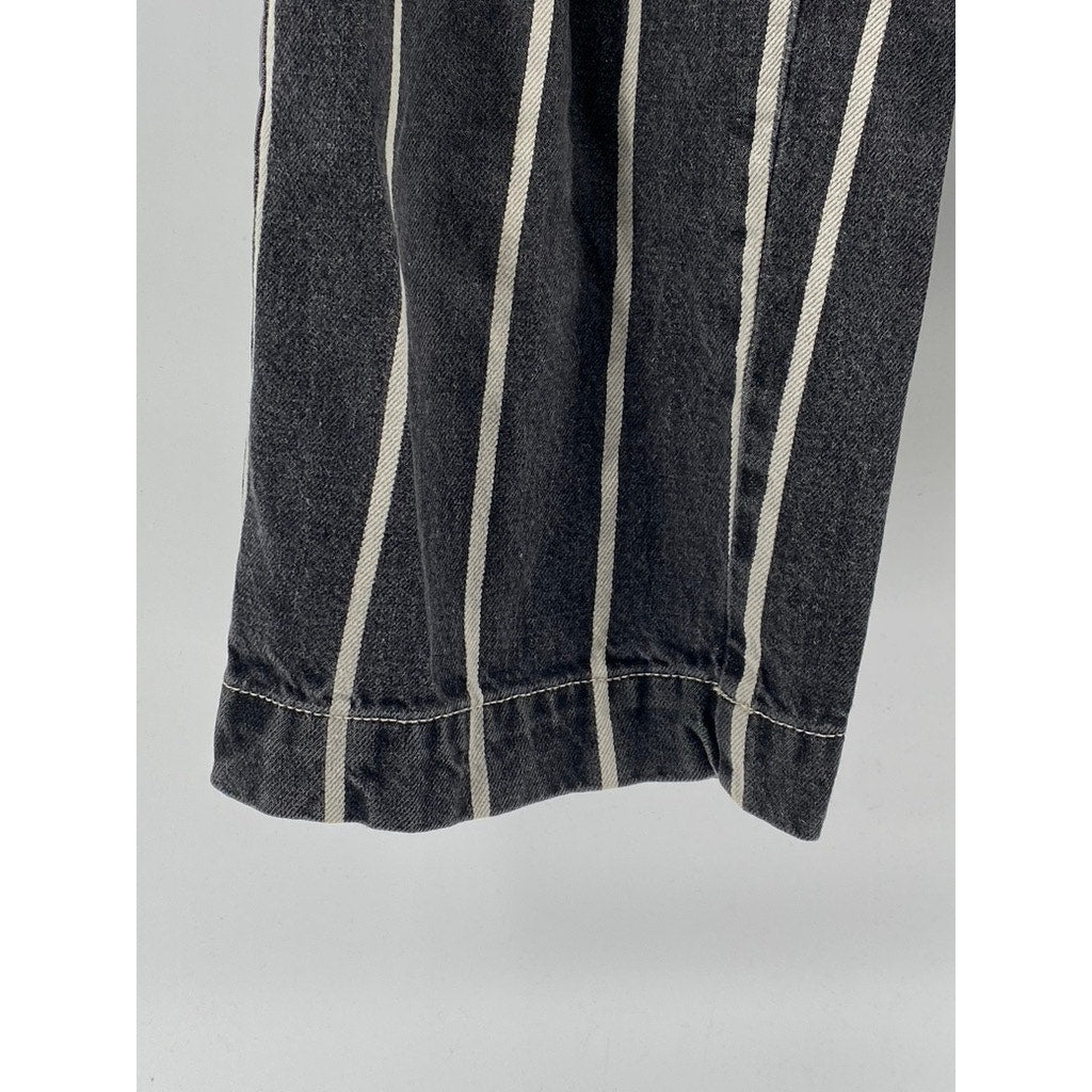 BDG By URBAN OUTFITTERS Women's Black-White Striped Denim Wide Leg Jeans SZ 26