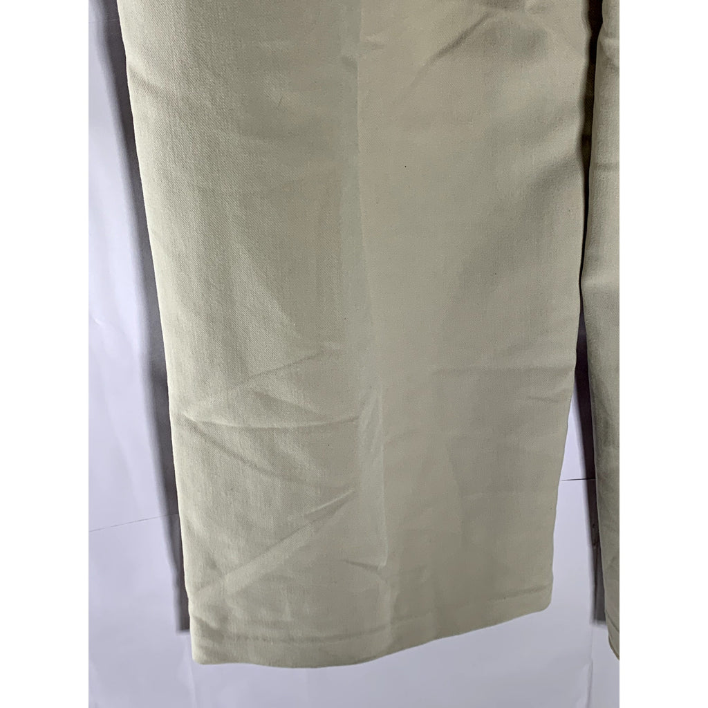 ABERCROMBIE & FITCH Women's Beige Pleated Straight Wide-Leg Pant SZ L