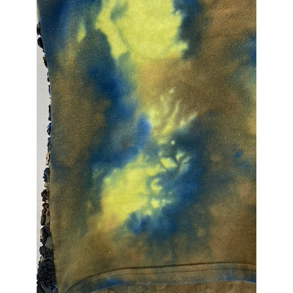 MEZON Women's Green Tie-Dye Textured Scoop-Neck Sleeveless Tank Top SZ M
