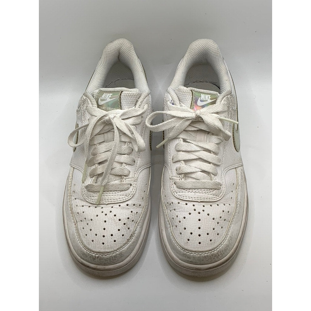 NIKE Women's White-Multi Court Vision Low-Top Sneakers SZ 7