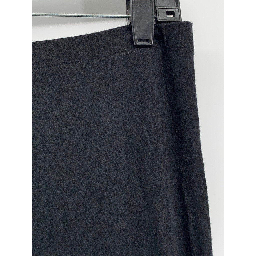 COMFY USA Women's Black Mid-Rise Zipper-Hem Ankle Pants SZ L
