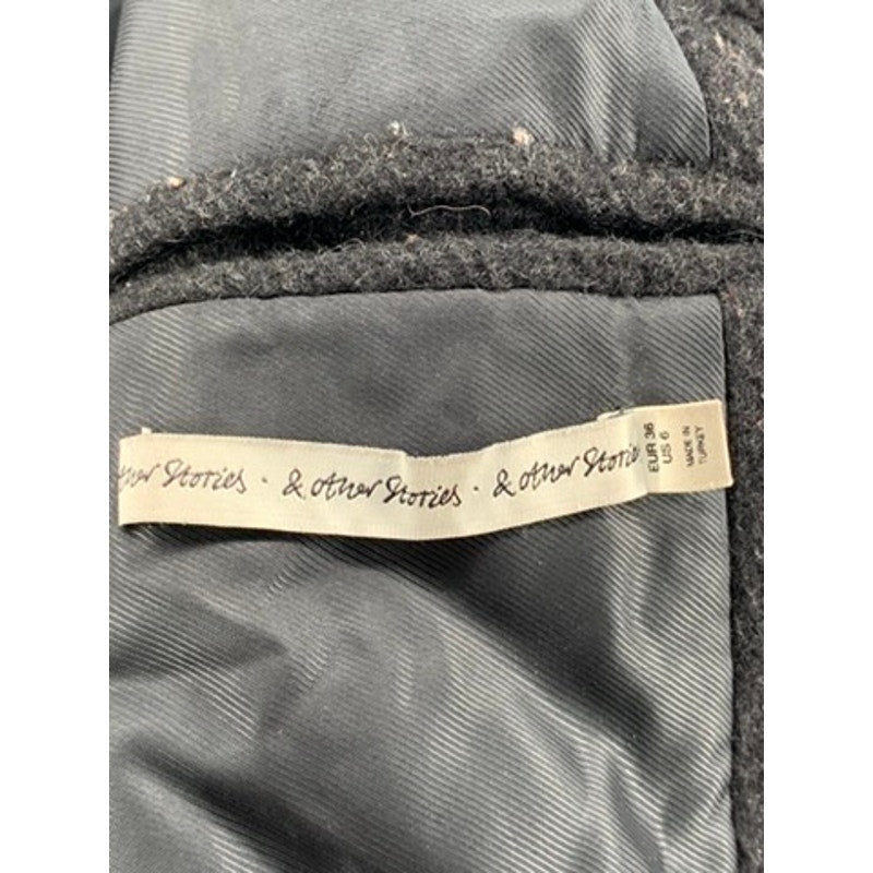 & OTHER STORIES Women’s Black Wool-Blend Asymmetrical Coat SZ 6