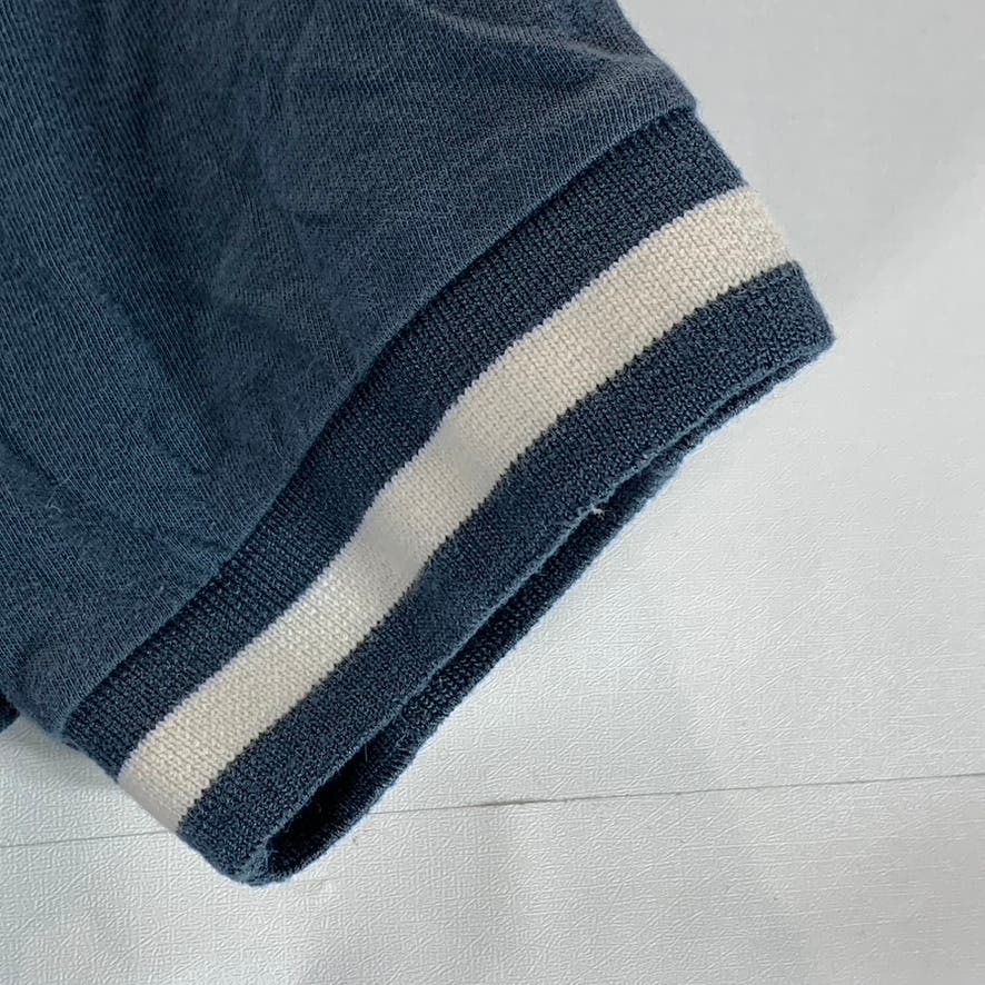 ASOS Men's Blue Stripe-Trim Crewneck Short Sleeve T-Shirt SZ S