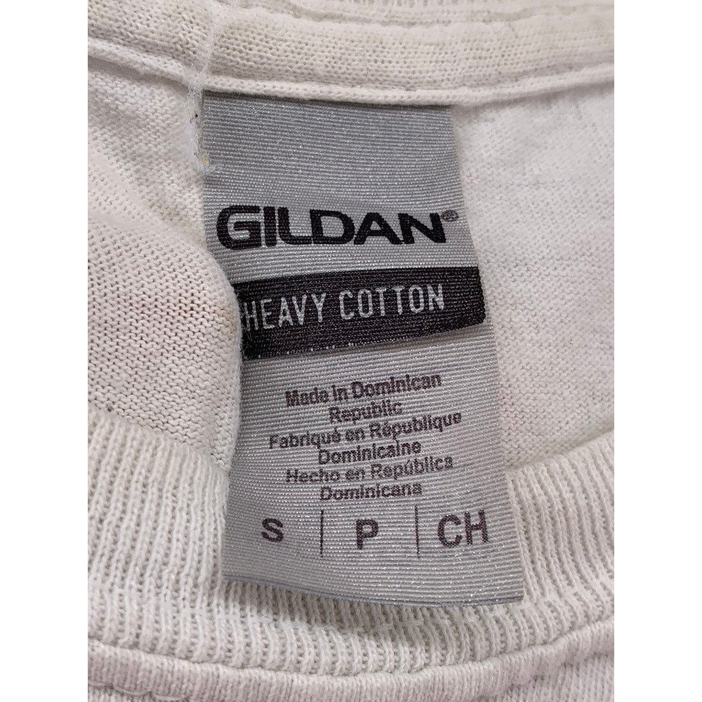 GILDAN Men's White Graphic BLM Crewneck Short Sleeve T-Shirt SZ S