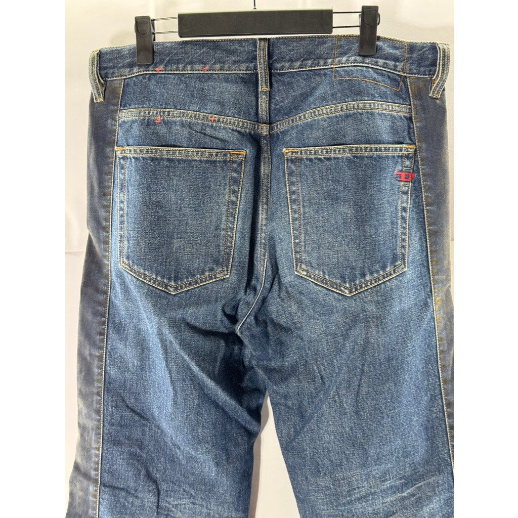 DIESEL 2020 D-Biker Men's Blue Denim Straight Relaxed Fit Jeans SZ 32x32
