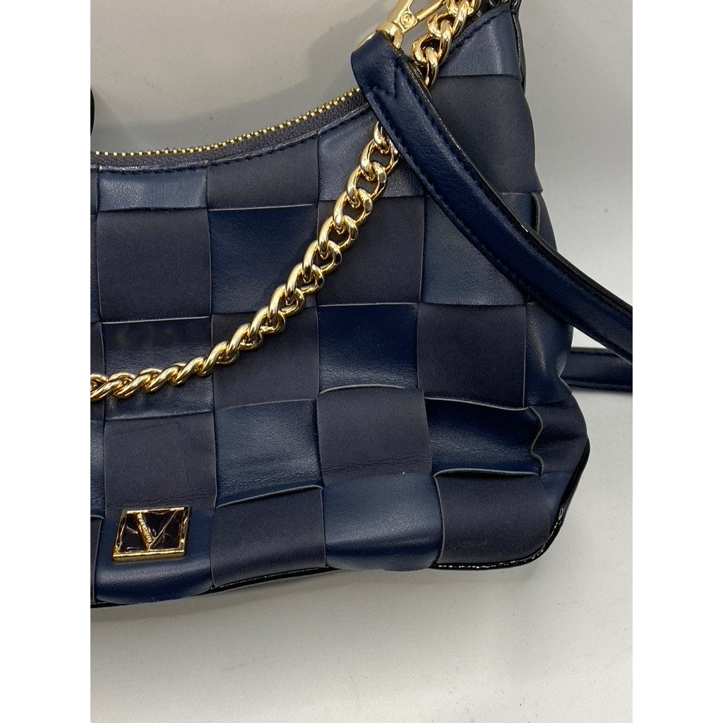 VICTORIA'S SECRET Women's Navy Blue Woven Crossbody Bag