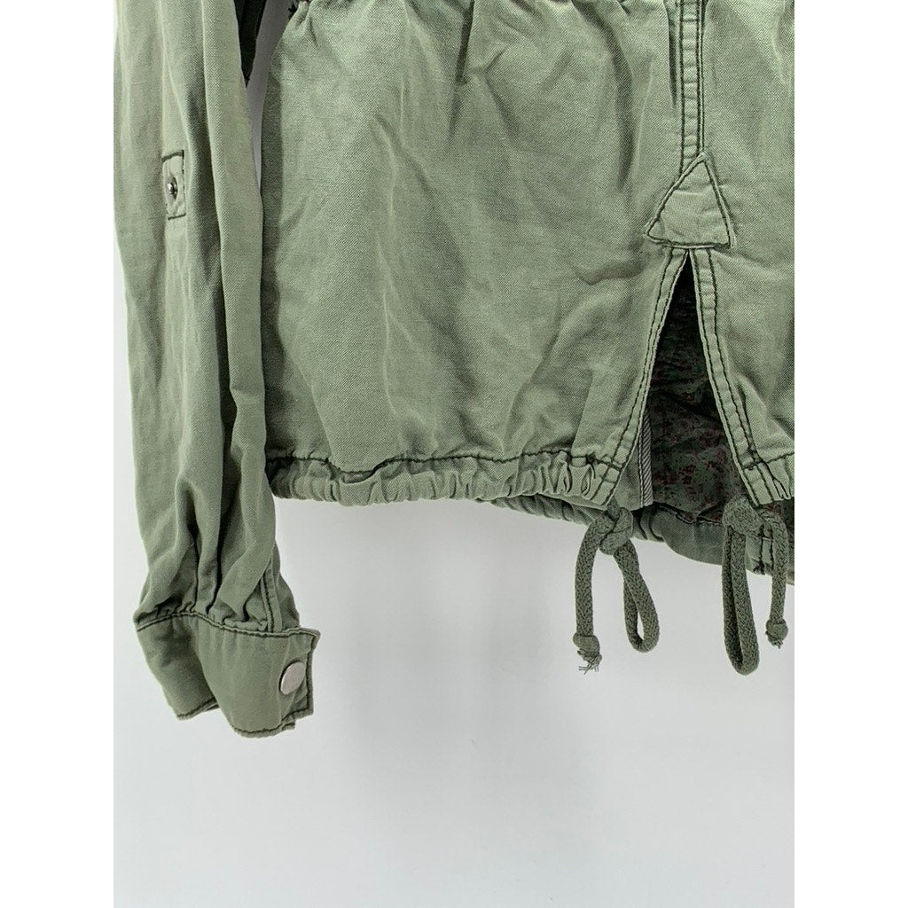 DAUGHTERS OF THE LIBERATION Women's Army Green Double Closure Utility Jacket SZ6