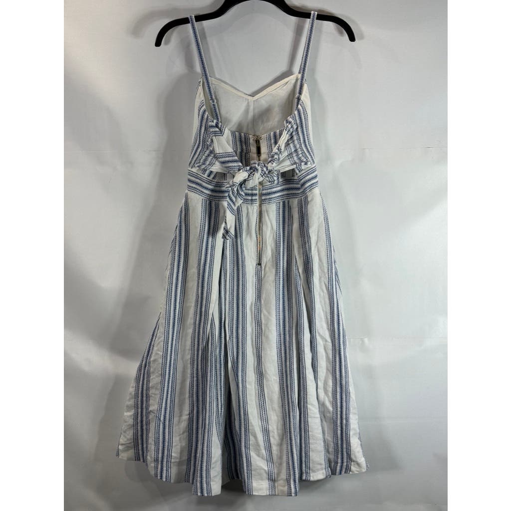 RACHEL RACHEL ROY Women's White/Blue Striped Lola Cutout Knee-Length Dress SZ 4