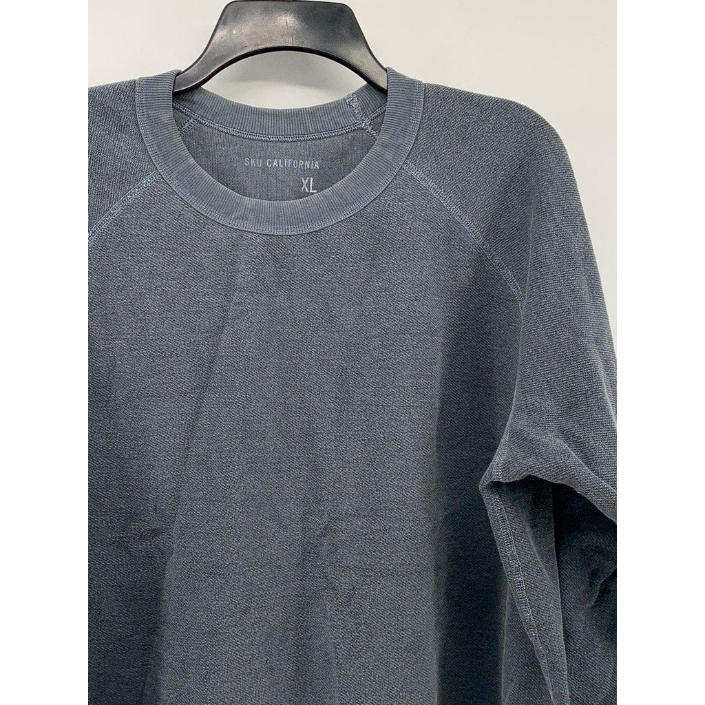 SKU CALIFORNIA Men's Blue Crewneck Relaxed Fit Sweatshirt SZ XL