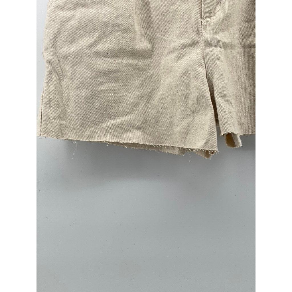 WALKER WEAR Men's Beige Four-Pocket Raw-Hem Chino Shorts SZ 34
