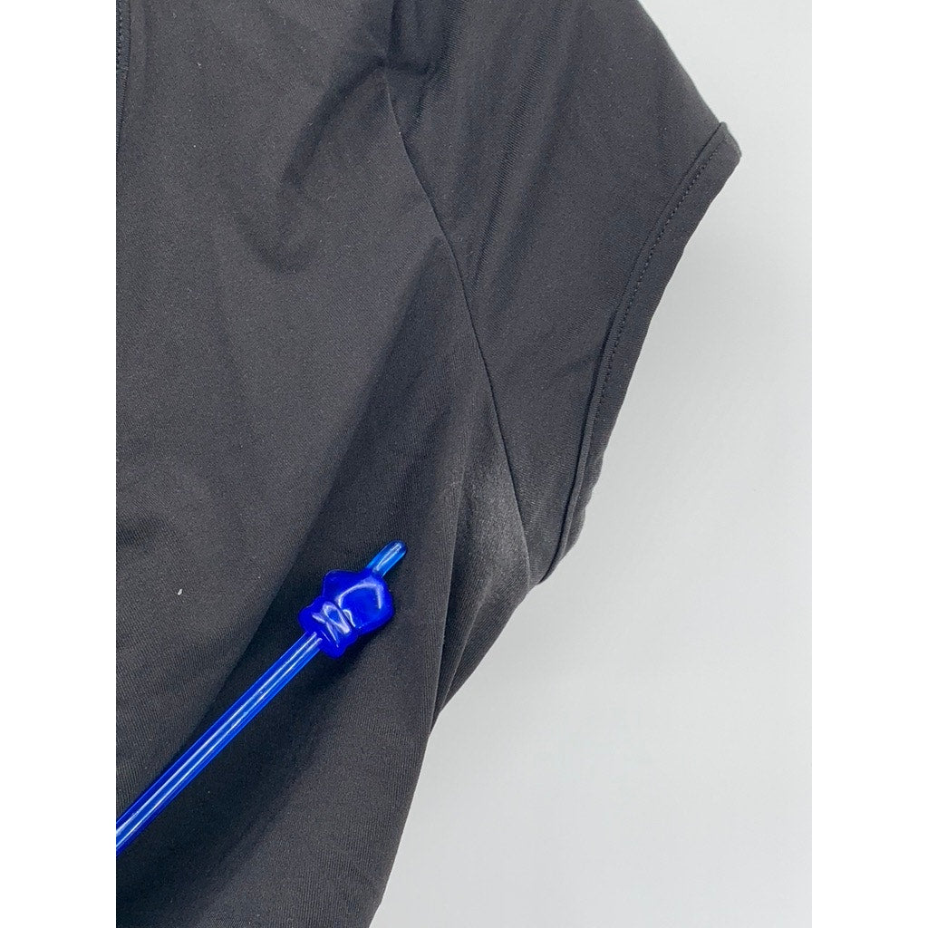 I.AM.GIA Women's Black V-Neck Cutout Wrap Short Sleeve Crop Top SZ S