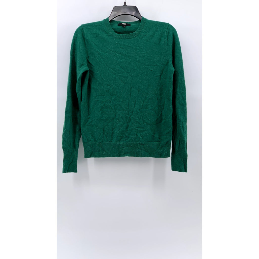 UNIQLO Women's Green Crewneck Cashmere Knit Sweater SZ S