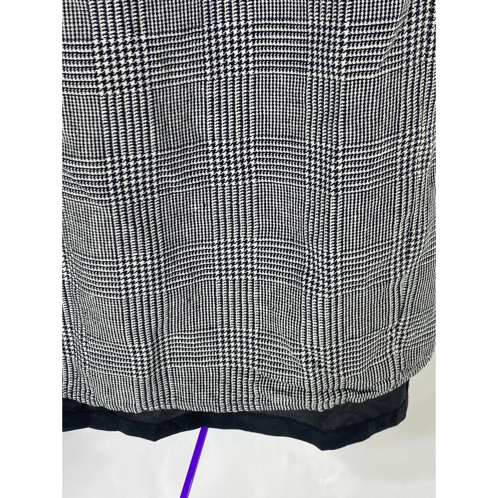 LAUREN RALPH LAUREN Women's Petite Vintage Black-White Plaid Wrap Skirt SZ 6P