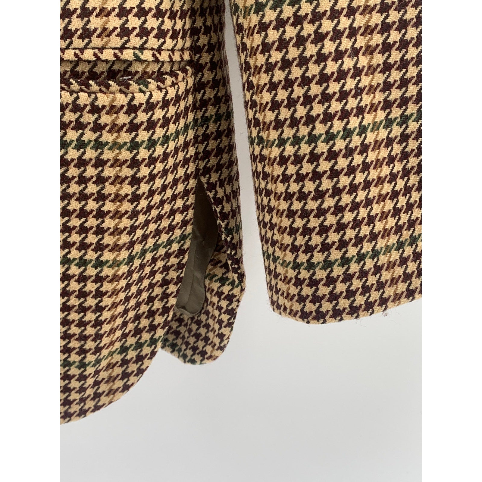 GIORGIO ARMANI Men’s Brown Wool Houndstooth One-Button Long Sleeve Blazer SZ 38