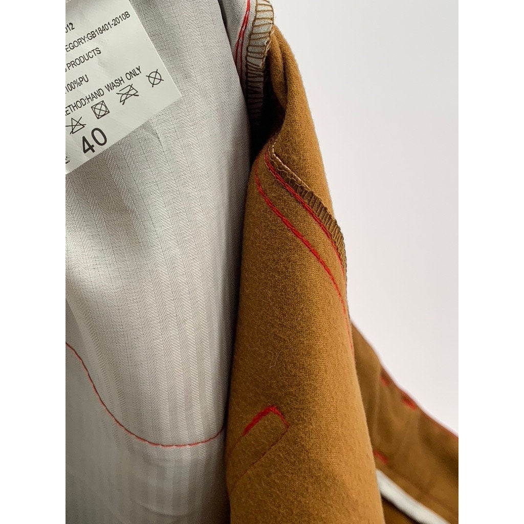 FASHION Men's Red Faux-Leather Standard Fit Slim-Leg Pants SZ 40