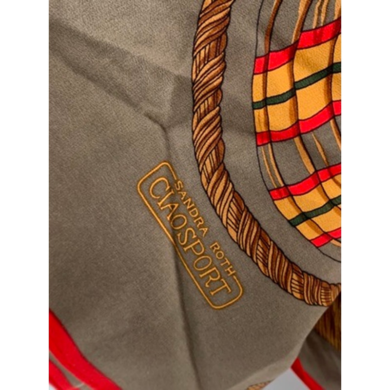 SANDRA ROTH CIAO SPORT Women's Brown Printed Silk Lightweight Scarf