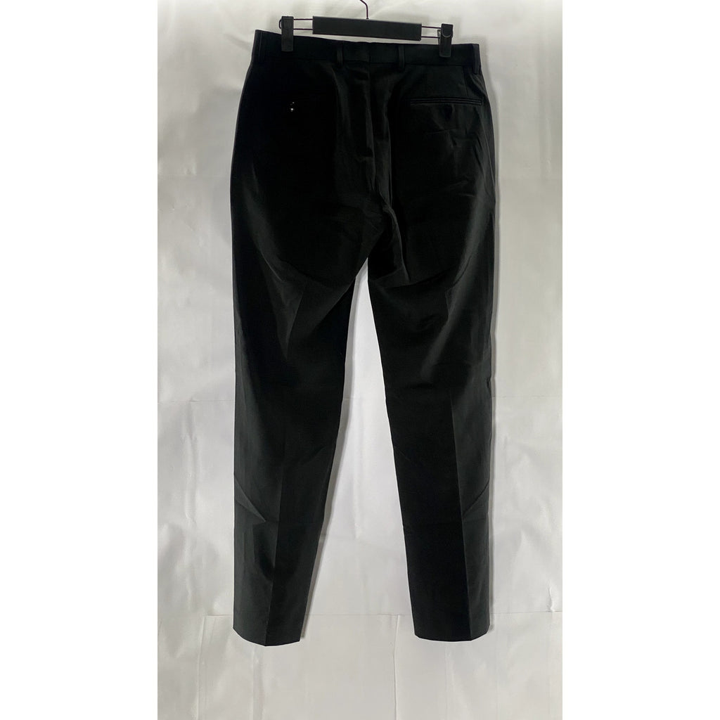 CALVIN KLEIN Men's Black Solid Slim-Fit Flat Front Dress Pants SZ 30X30