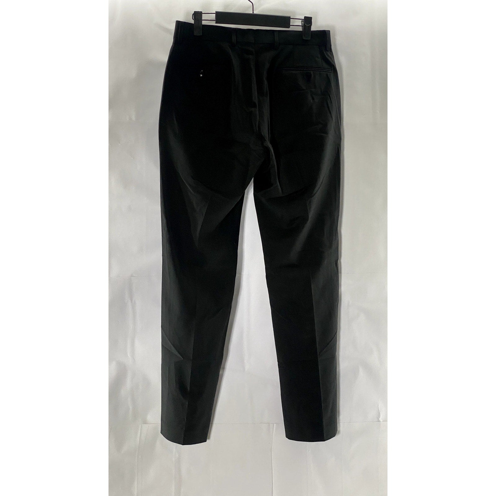 CALVIN KLEIN Men's Black Solid Slim-Fit Flat Front Dress Pants SZ 30X30