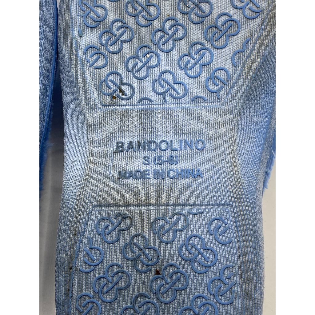 BANDOLINO Women's Blue Fuzzy Slide-On Casual Slippers SZ S(5-6)