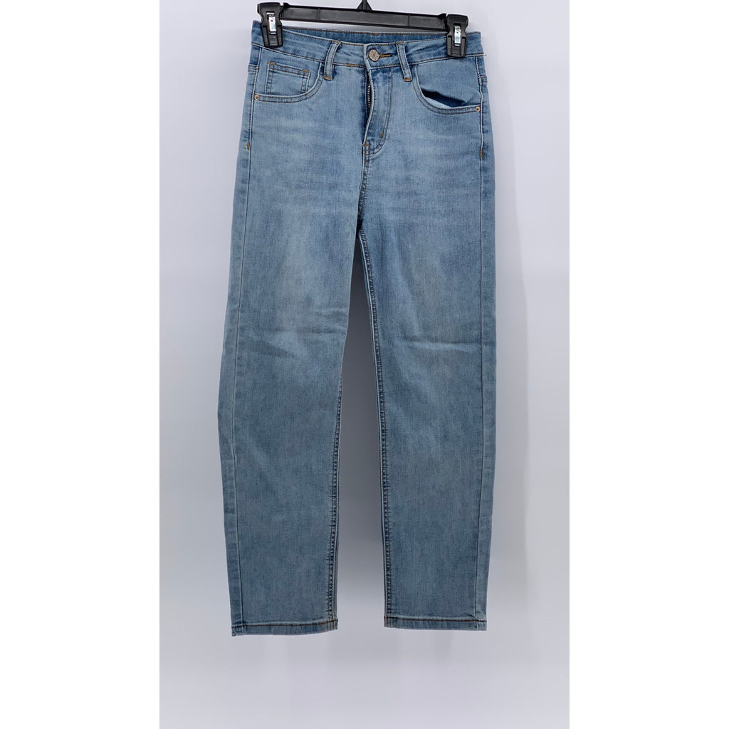 UNBRANDED Women's Light Blue Denim High-Rise Skinny Regular Fit Jeans SZ 26(S)