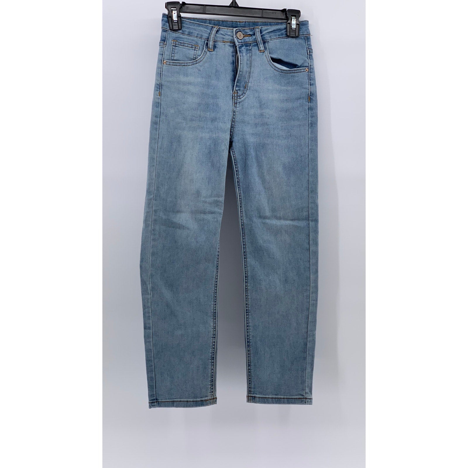UNBRANDED Women's Light Blue Denim High-Rise Skinny Regular Fit Jeans SZ 26(S)