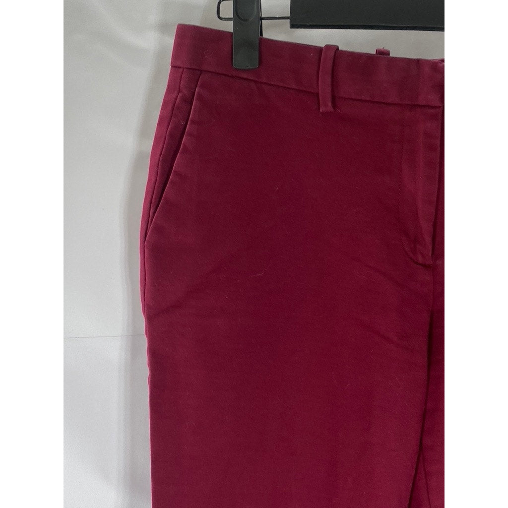 GAP Women's Garnet Red Regular-Fit Slim-Leg Flat Front Cropped Pant SZ 4