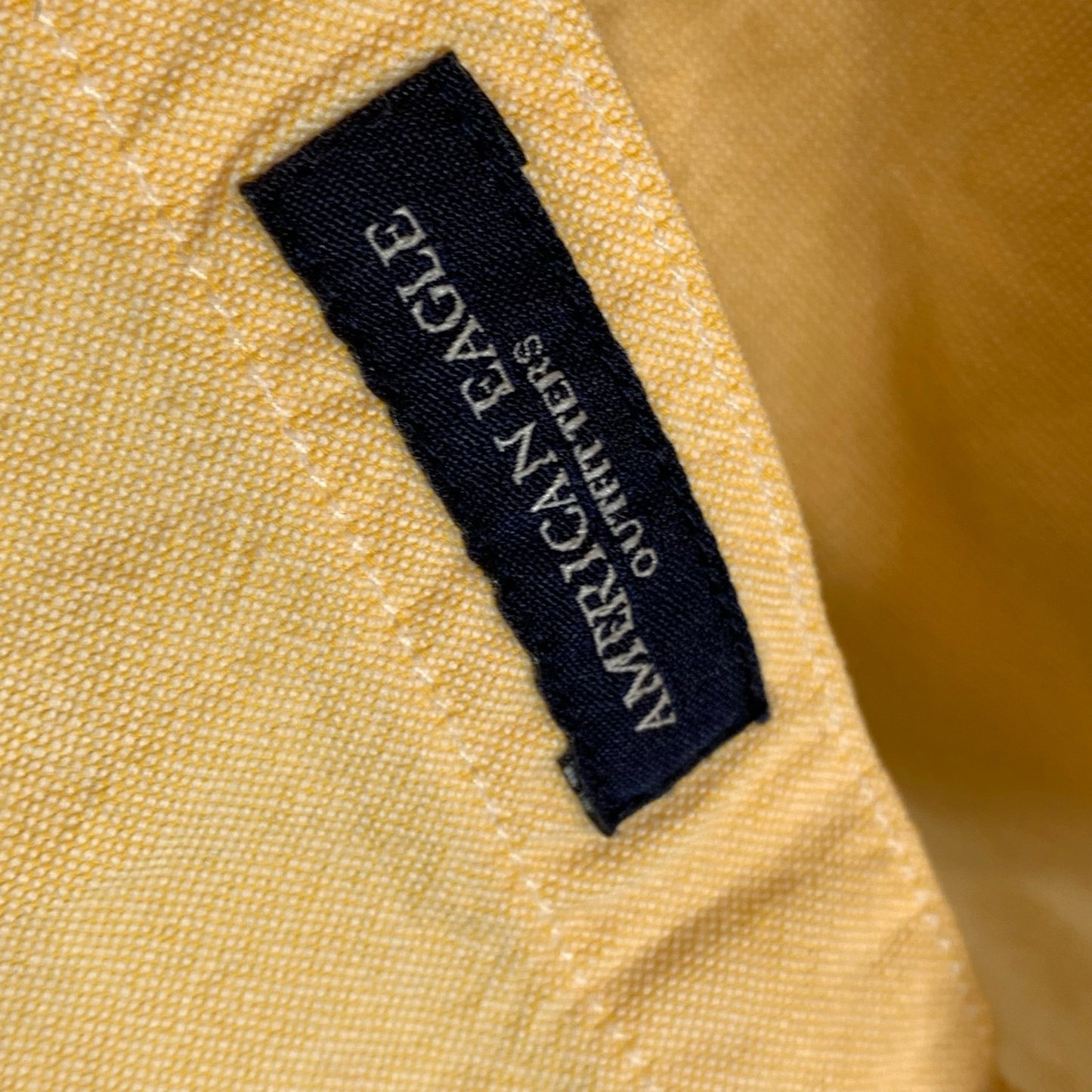 AMERICAN EAGLE OUTFITTERS Men's Yellow Seriously Soft Button-Up Shirt SZ M