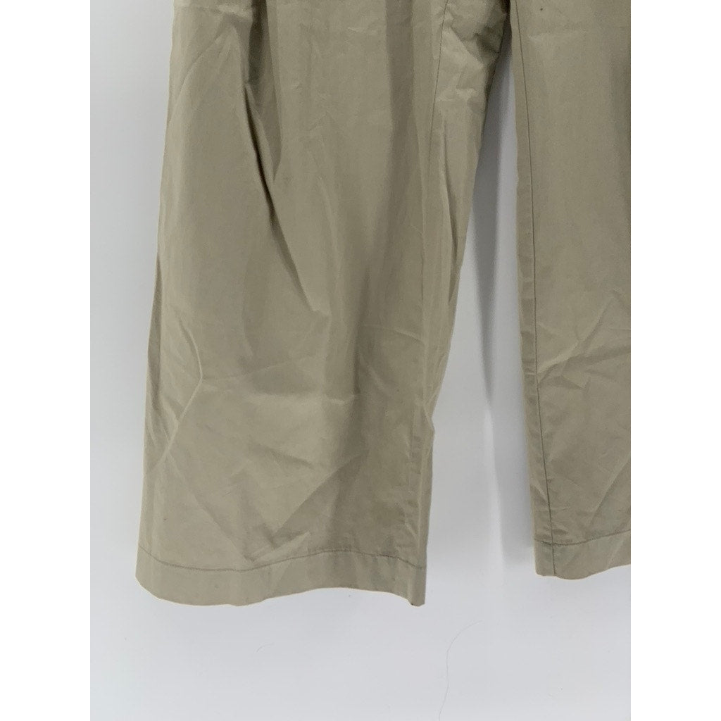 LIONESS Women's Tan Pleated Wide-Leg Relaxed-Fit High-Rise Work Pant SZ 32