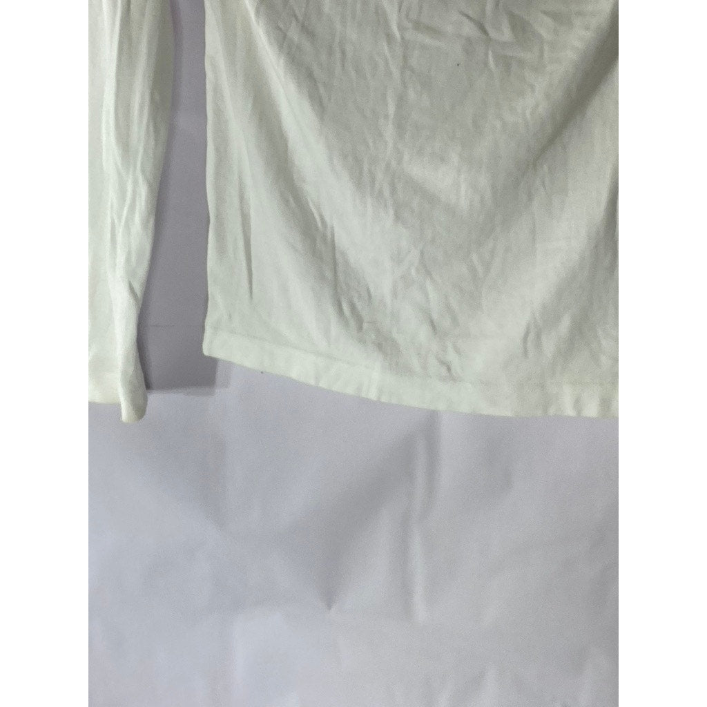 GAP Women's White Solid Boatneck Long Sleeve Favorite Tee SZ S