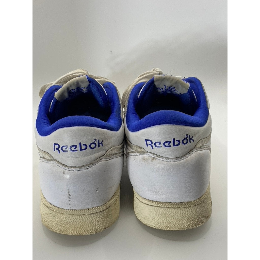 REEBOK Men's Vintage White-Blue Club C 85 Lace-Up Round-Toe Sneakers SZ 10.5