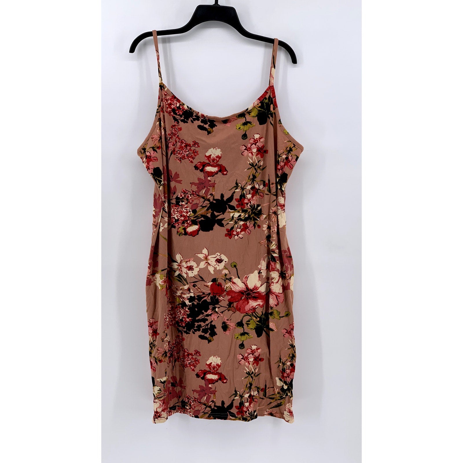 ROGUE COLLECTION Women's Plus Salmon Pink Floral Mini Dress SZ 3X
