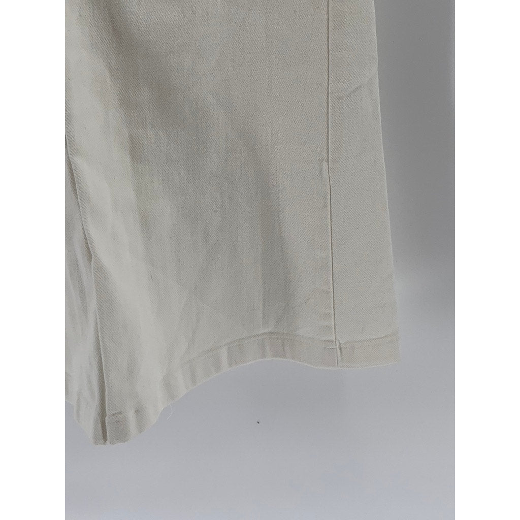 FINESSE Women's White V Frayed Cinched Waist Pull-On Flare Pants SZ XS