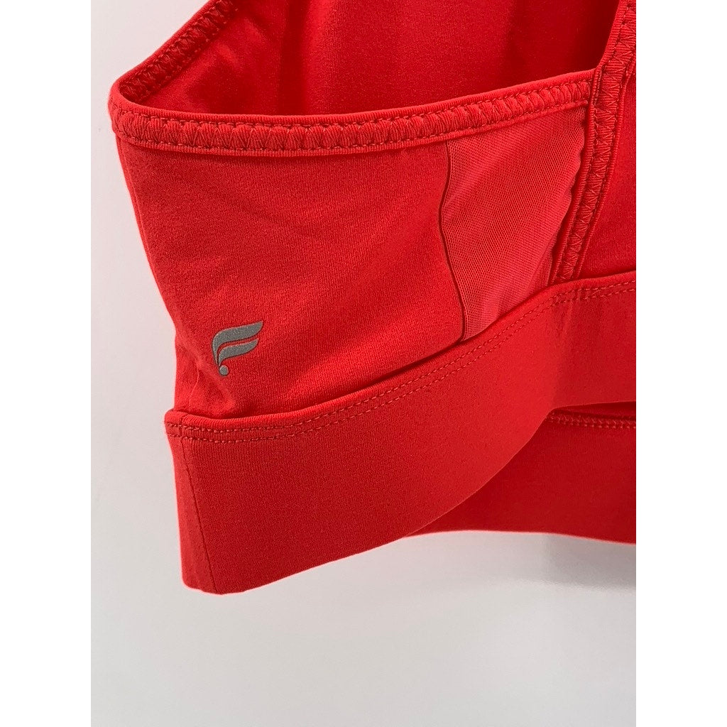 FABLETICS Women's Red-Orange Scoop-Neck Racerback Sports Bra SZ XL