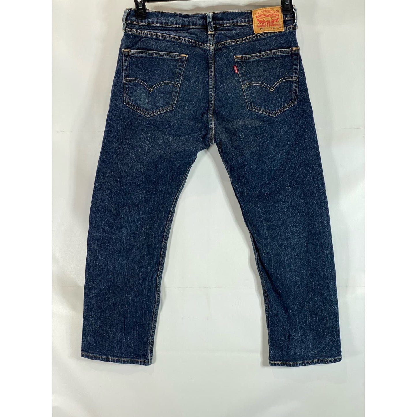 LEVI'S Men's Blue 505 Regular-Fit Straight-Leg Five-Pocket Denim Jeans SZ 34X29