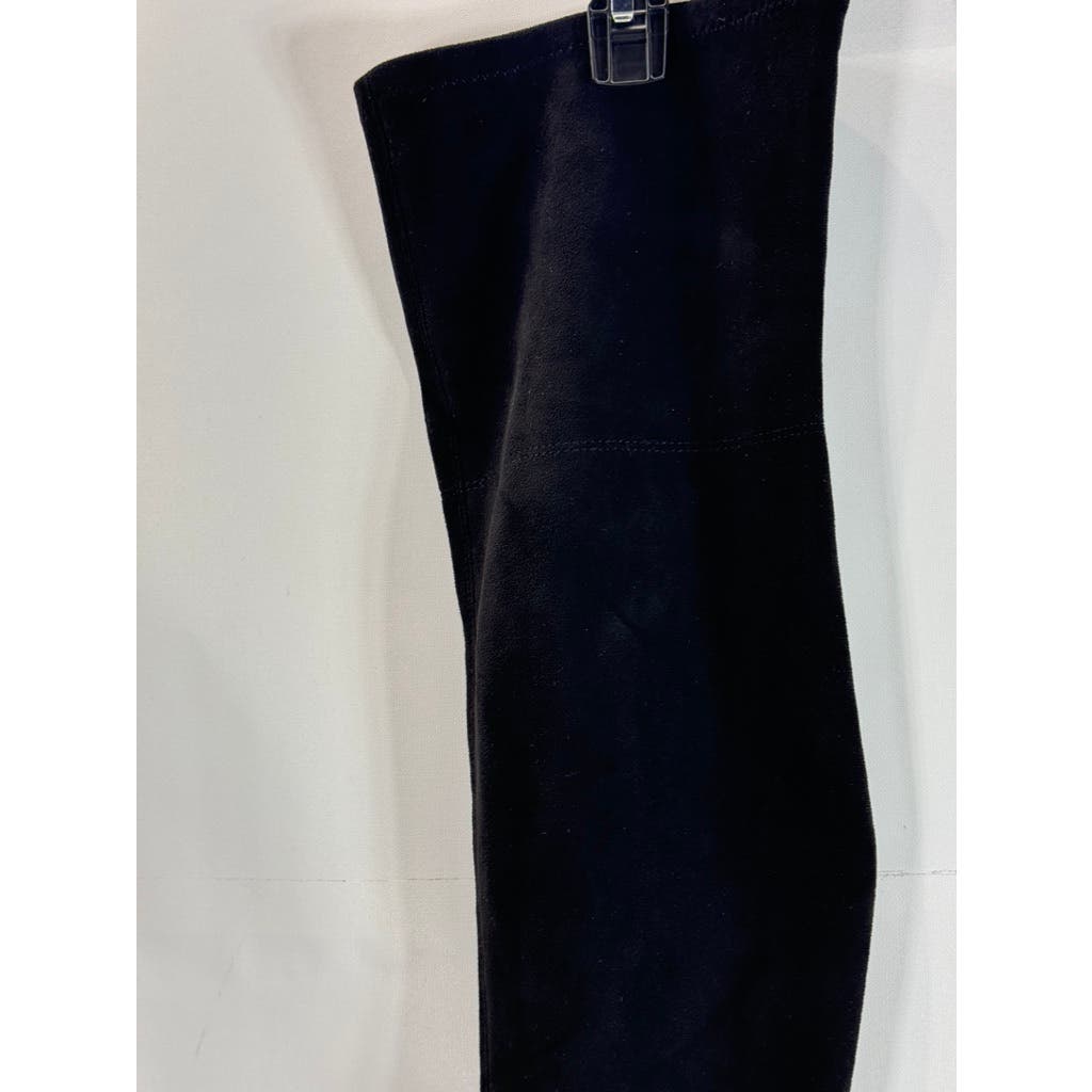 MIA Women's Black Stretch Faux Suede Beleza Tall Over-The-Knee Heeled Boot SZ7.5