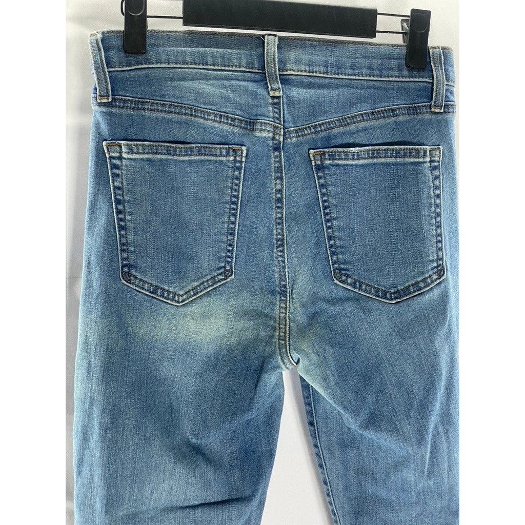 GAP Women's Light Indigo Blue Denim High-Rise Distressed True Skinny Jean SZ 26