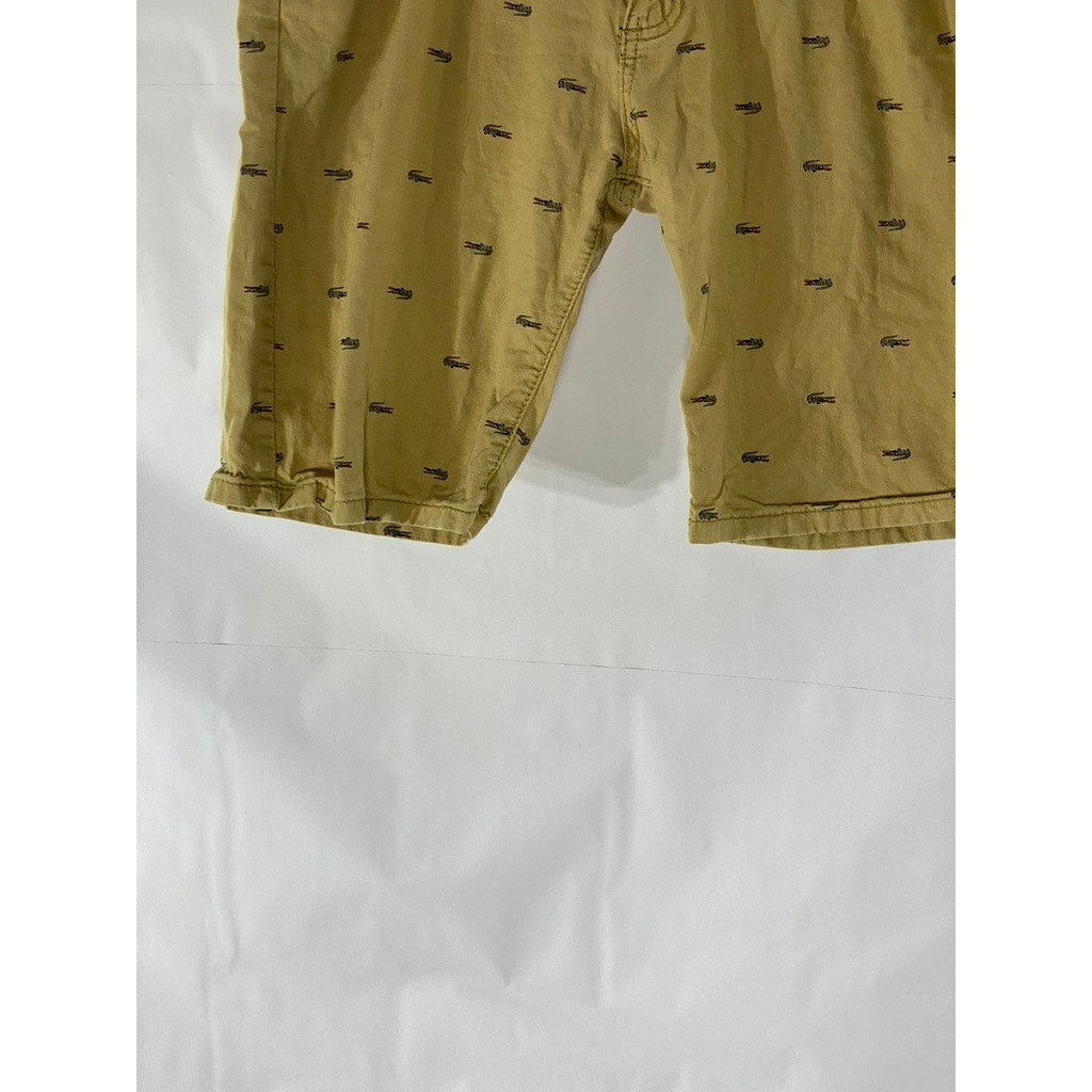 JEANS FASHION Men's Tan Alligator Print Chino Shorts SZ 34