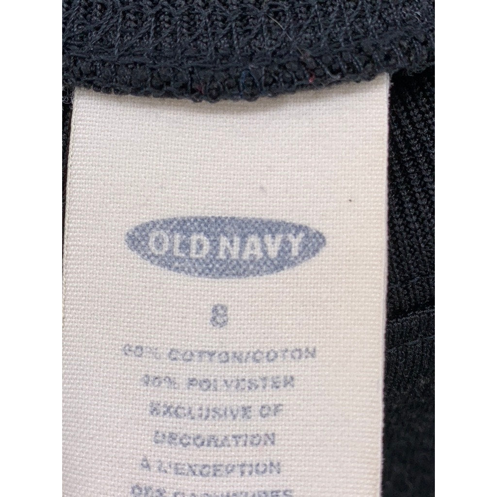 OLD NAVY Women's Black-White 80 Short Sleeve Cropped Jersey SZ 8