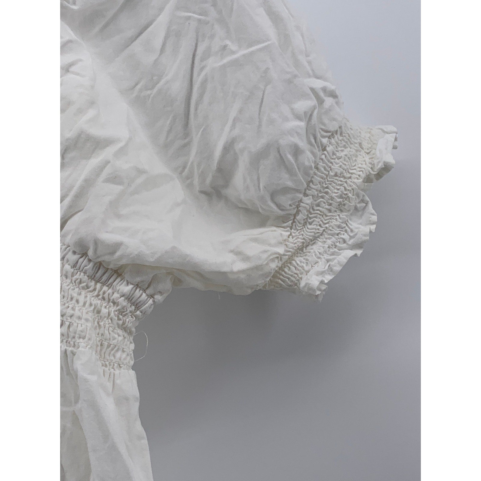 URBAN OUTFITTERS Women's White Fit & Flare Puff Straight-Neck Knee Dress SZ S