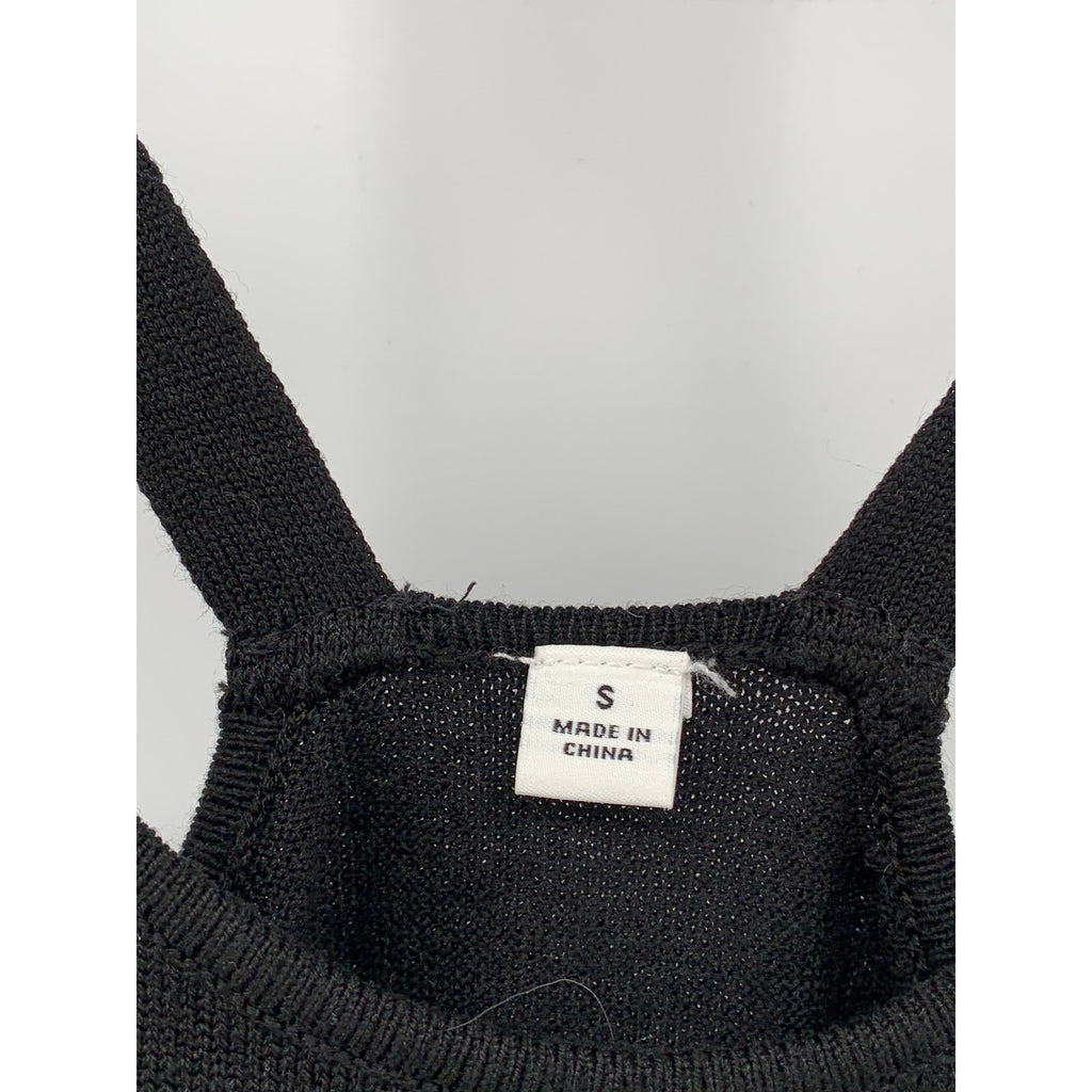 GU Women's Black Knit Halter Sleeveless Pullover Midi Dress SZ S