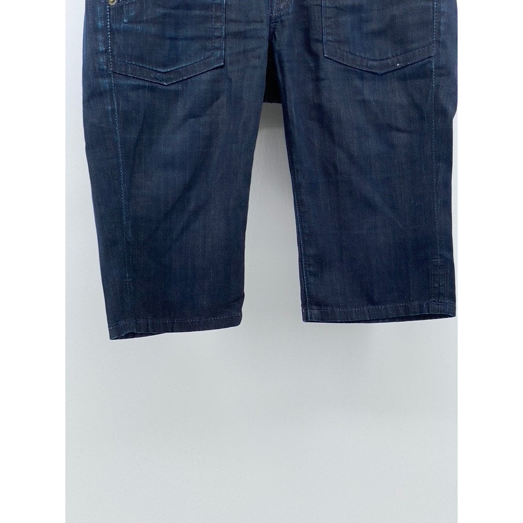 HUDSON Women’s Vintage Dark Blue Five-Pocket Regular-Fit Bermuda Shorts SZ 24