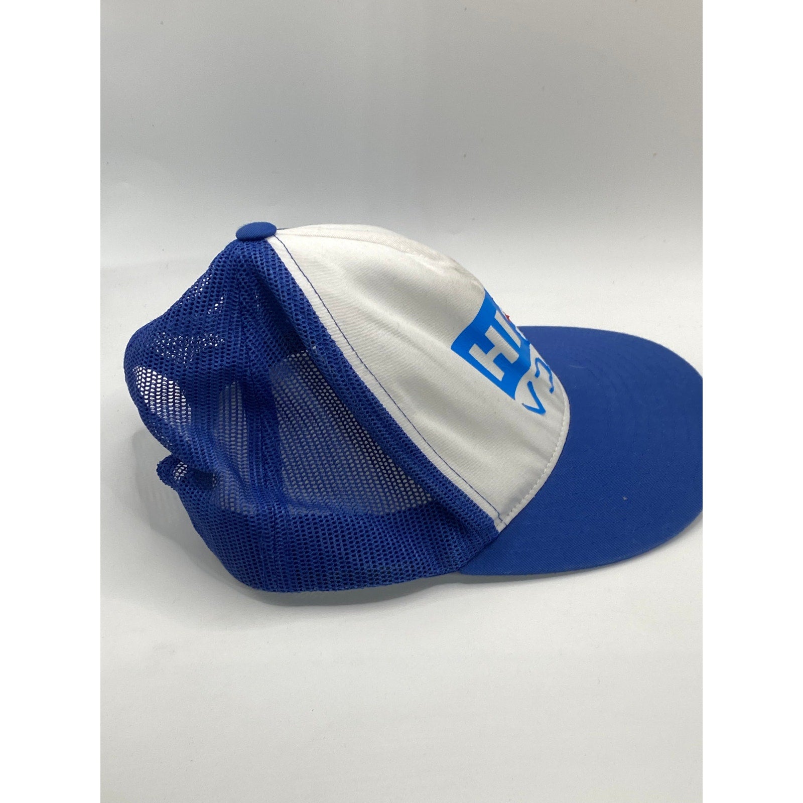 RVCA ISLANDS Men's Blue-White Patch Mesh-Panel Trucker Hat SZ OS