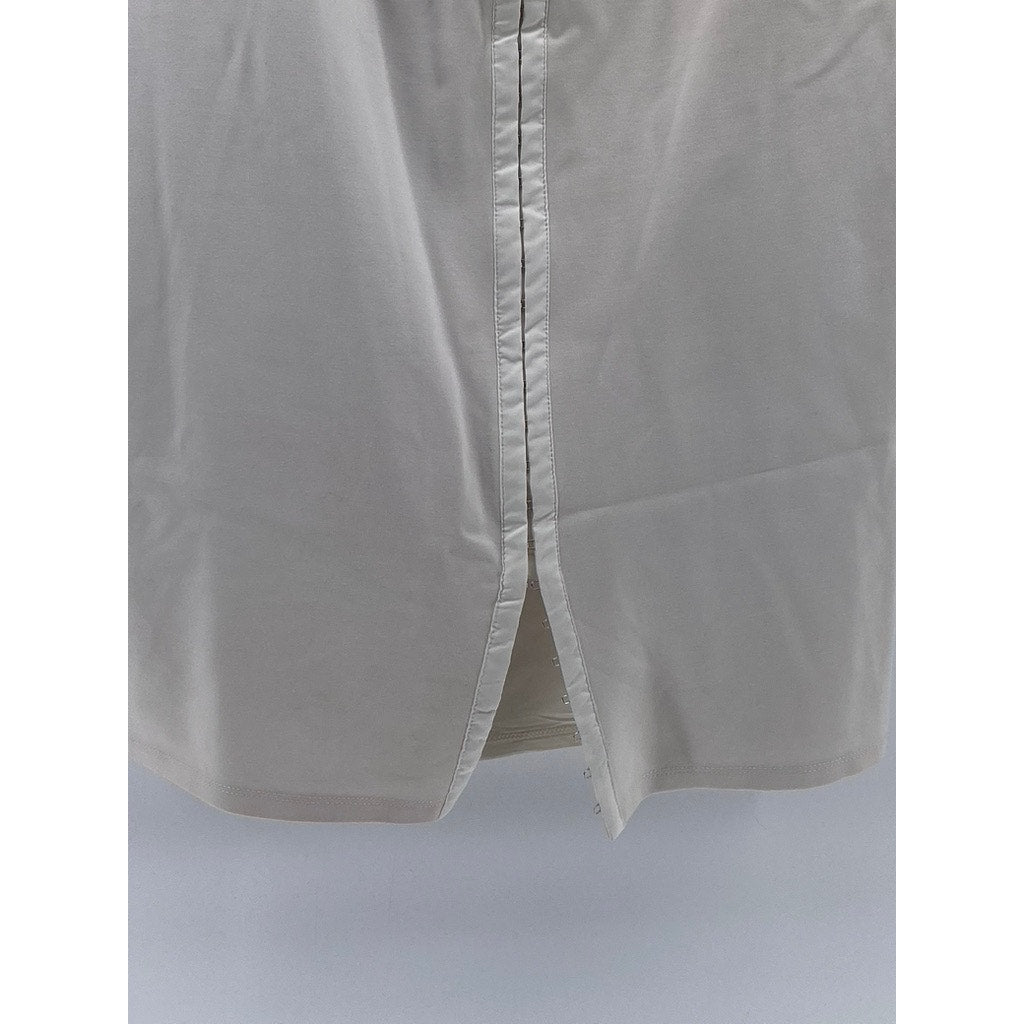 GUESS Women's White Square-Neck Short Sleeve Hook & Loop Bodycon Mini Dress SZ M