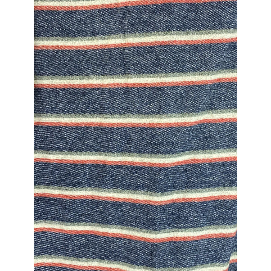 PENFIELD Men's Navy Striped Classic-Fit Button-Up Long Sleeve Shirt SZ M