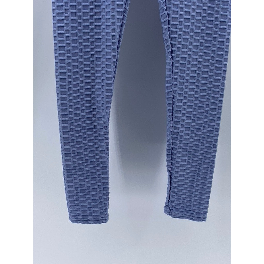 FOREVER 21 Women's Blue Textured Ruched-Back Pull-On Casual Leggings SZ S