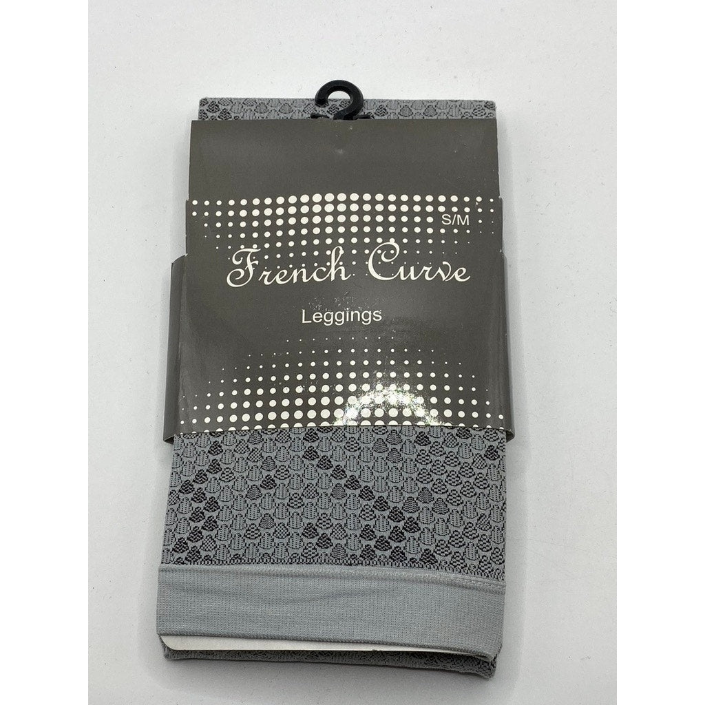 FRENCH CURVE Women's Gray Printed Stretch Pull-on Lightweight Leggings SZ S/M