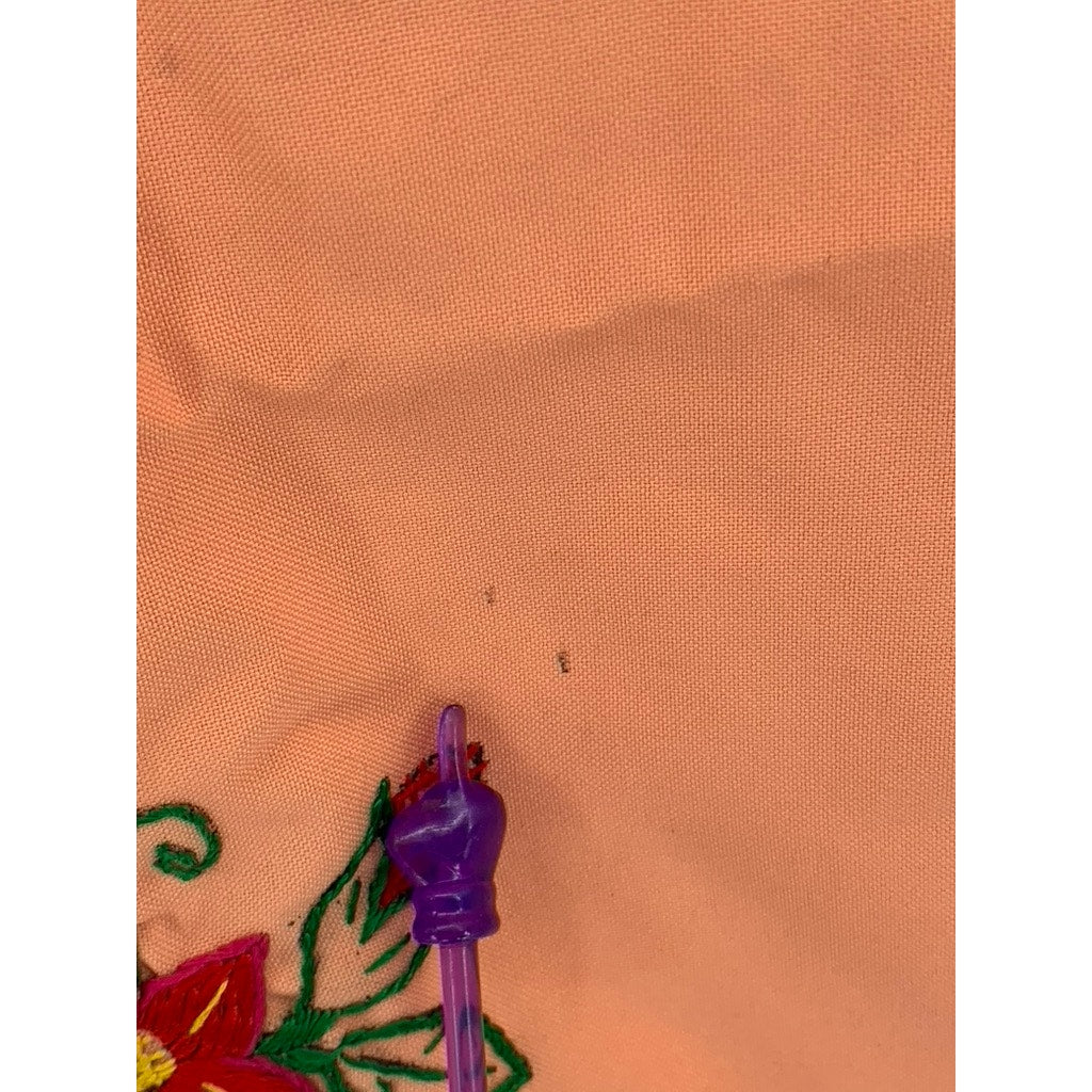 UNBRANDED Peach Embroidered Floral Pillow Case