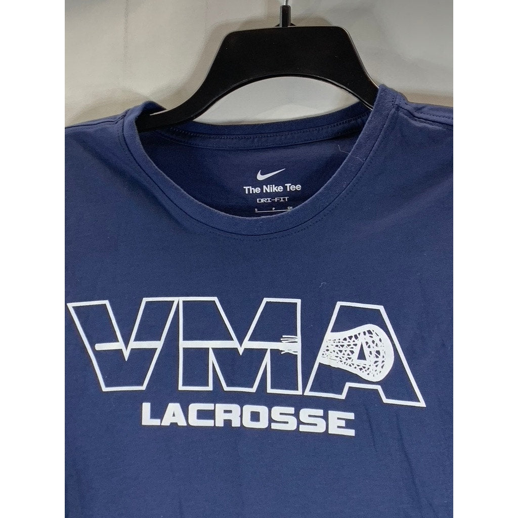 NIKE Men's Navy Dri-Fit VMA Lacrosse Logo Crewneck Long Sleeve T-Shirt SZ S