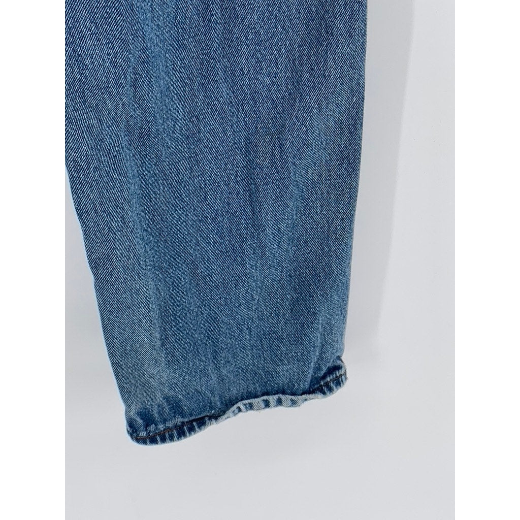 RUSTLER Men's Blue Vintage Denim Distressed Straight-Leg Jeans SZ 38X30