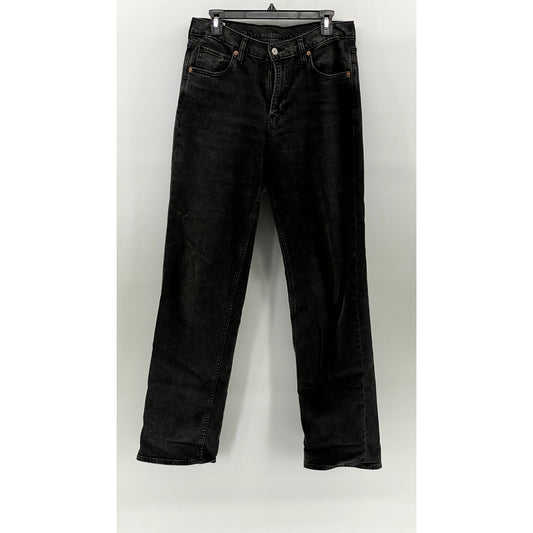 GAP Women's Tall Washed Black Mid-Rise 90's Loose Straight-Leg Jeans SZ 28/6